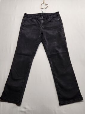 ⭐️Calvin Klein Size 10 Washed Black Mid Rise Straight Bootcut Jeans Grunge Y2K